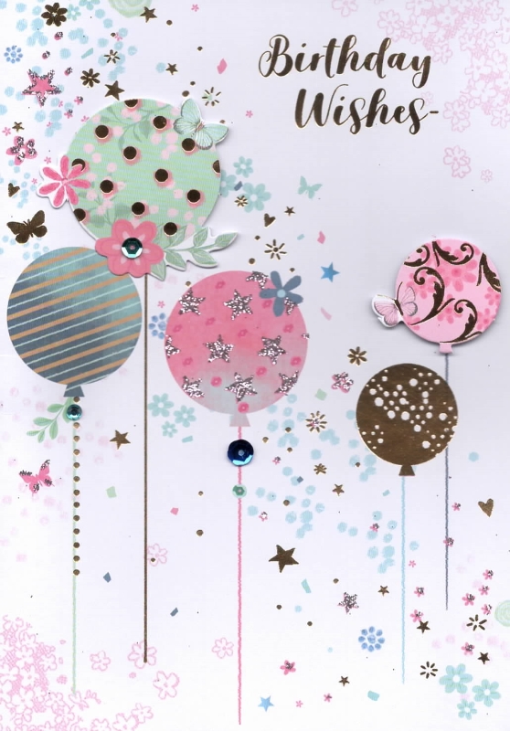 Balloons Birthday Wishes card