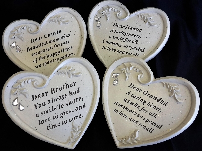 Gemmed Heart Plaques