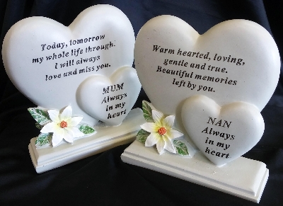 Double Heart Standing Plaque