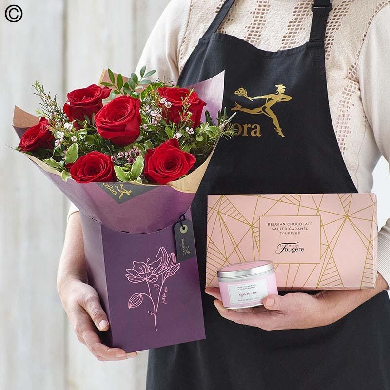 Petite Six Red Rose Gift Set