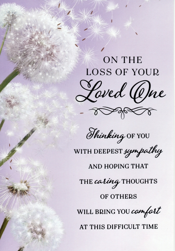 Loss of Your Loved One card buy online or call 0161 789 4914