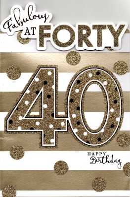 40th Birthday card – buy online or call 0161 789 4914