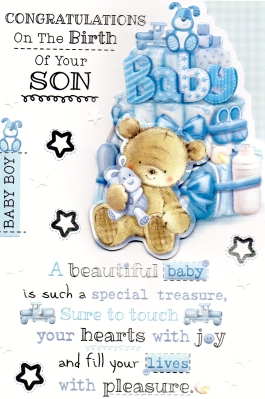 Birth of your Son card – buy online or call 0161 789 4914