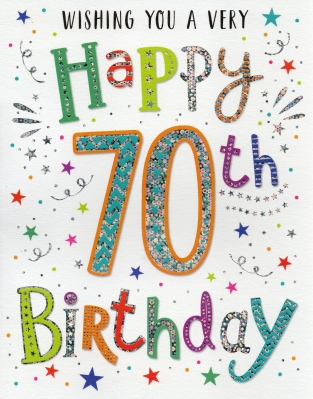 Happy 70th Birthday card – buy online or call 0161 789 4914