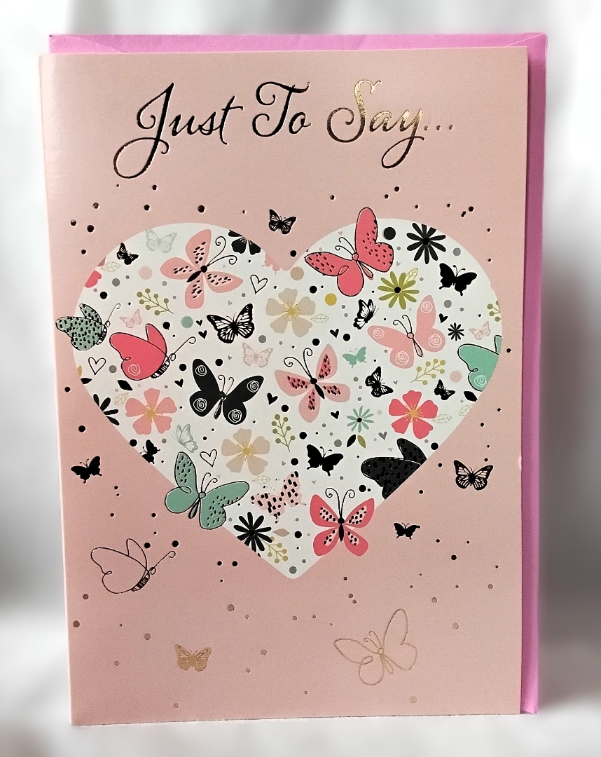 Just to Say card (pink)