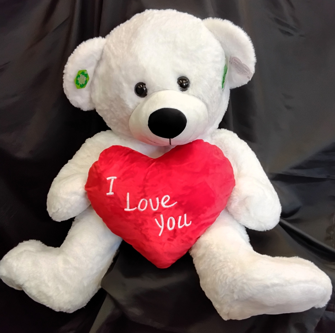 Large White I Love You Teddy