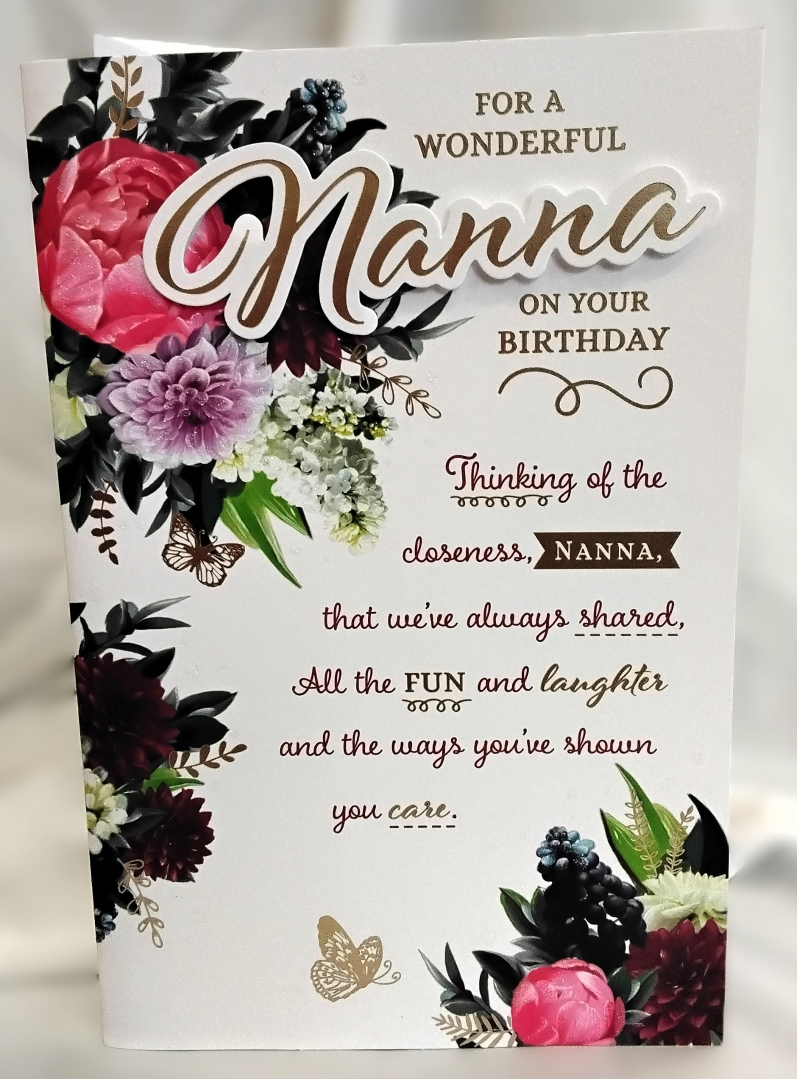 Nanna Flower Birthday card