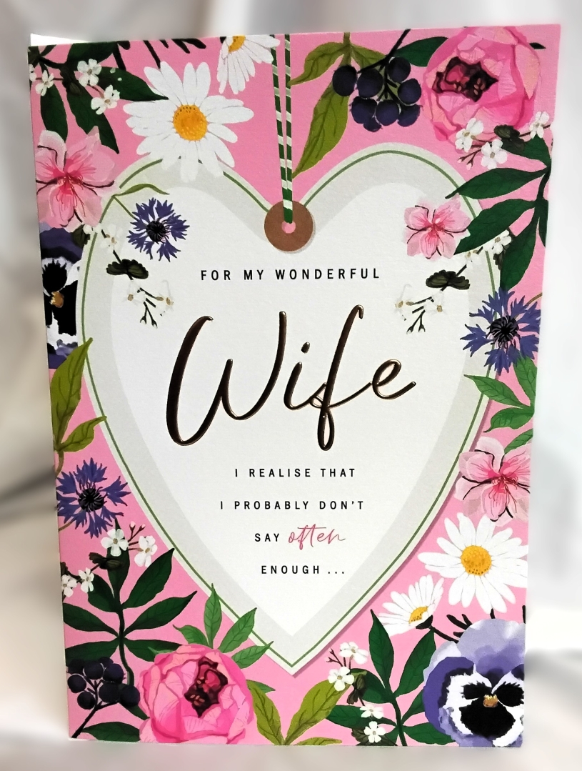 Wife Heart Birthday card
