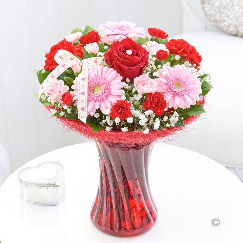 Pink & Red Love Vase   Germini