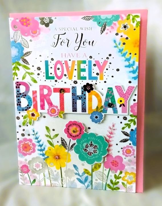 Rainbow Flower Birthday card