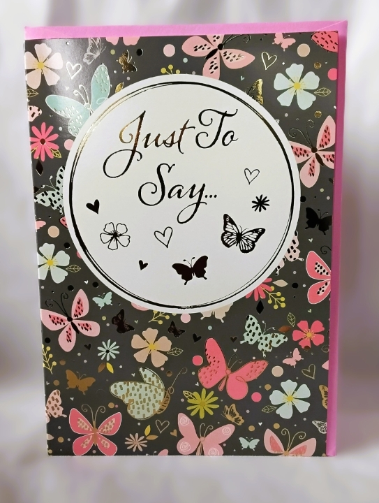 Just to Say card (grey)