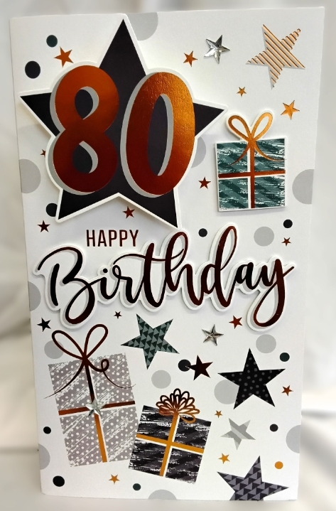 Large 80th Birthday card