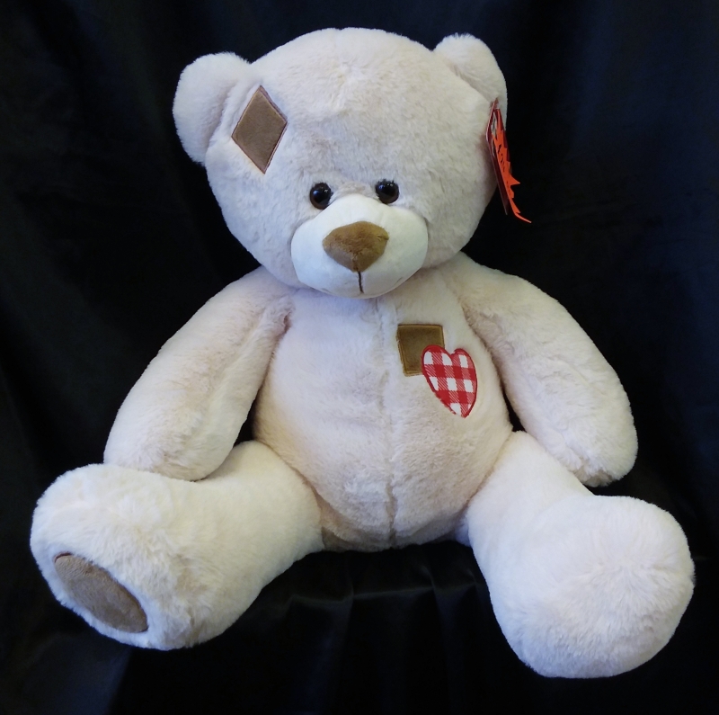 Heart Patch Bear (Almond) 28cm