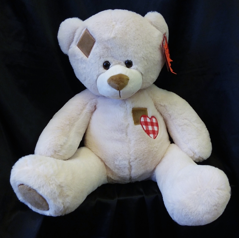 Heart Patch Bear (Almond) 42cm