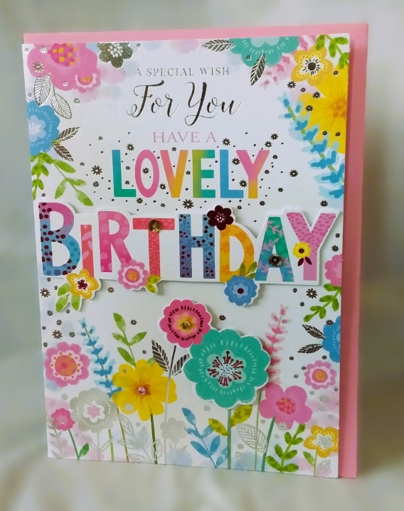 Rainbow Flower Birthday card