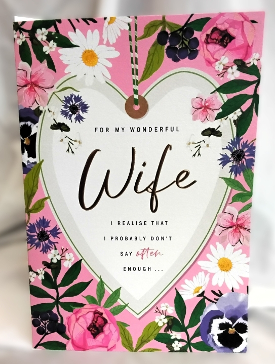 Wife Heart Birthday card